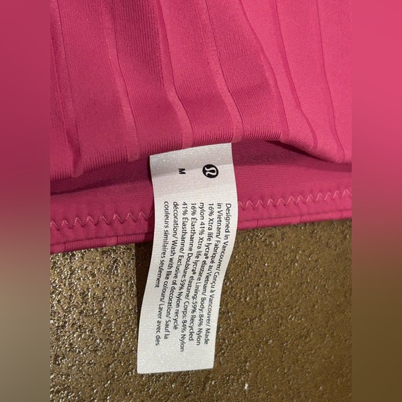 Lululemon Pink Ribbed Swim High Neck Long Line Top And High-waist Full Bottom, M - Picture 3 of 13